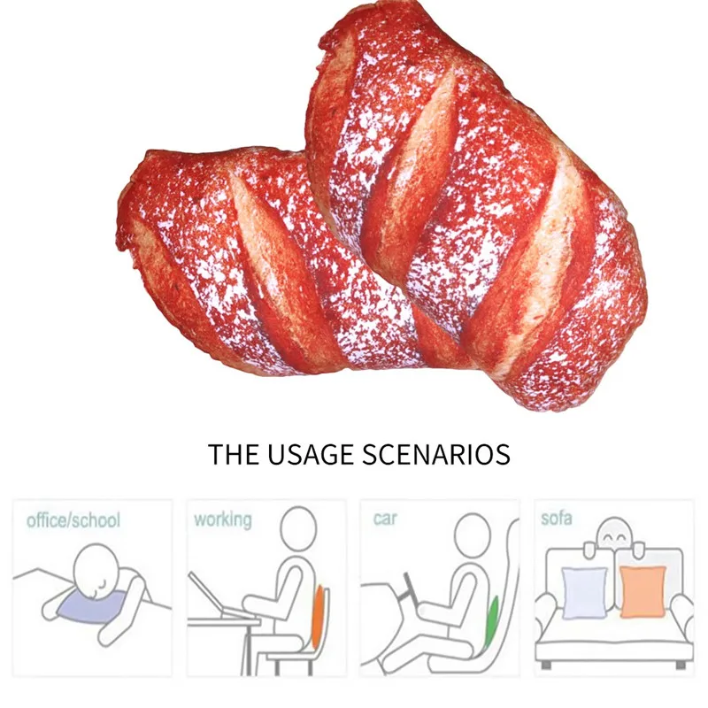 20-60 см 3D имитационный Хлеб Форма Подушка Мягкая поясничная спинка плюшевая мягкая игрушка Dakimakura сиденье Декоративная Подушка постельные принадлежности 30JULY26