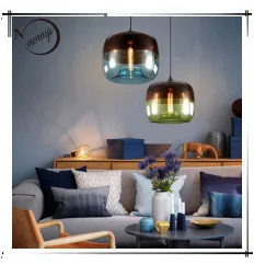 Luces colgantes nórdicas modernas colgantes de cristal E27 E26 LED para cocina restaurante Bar sala de estar dormitorio