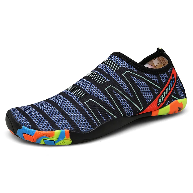 Летние мужские туфли для плавания, пляжа, водонепроницаемые, удобные, унисекс, пара, обувь для дома, йоги, кроссовки для мужчин - Цвет: Тёмно-синий