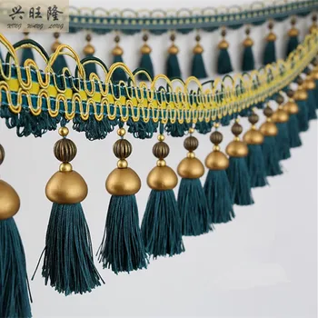 

XWL Luxury 1M 14.5cm Wide Curtain Lace Accessories Tassel Fringes Trim Ribbon DIY For Curtain Sofa Tablecloth Sewing Home Decor