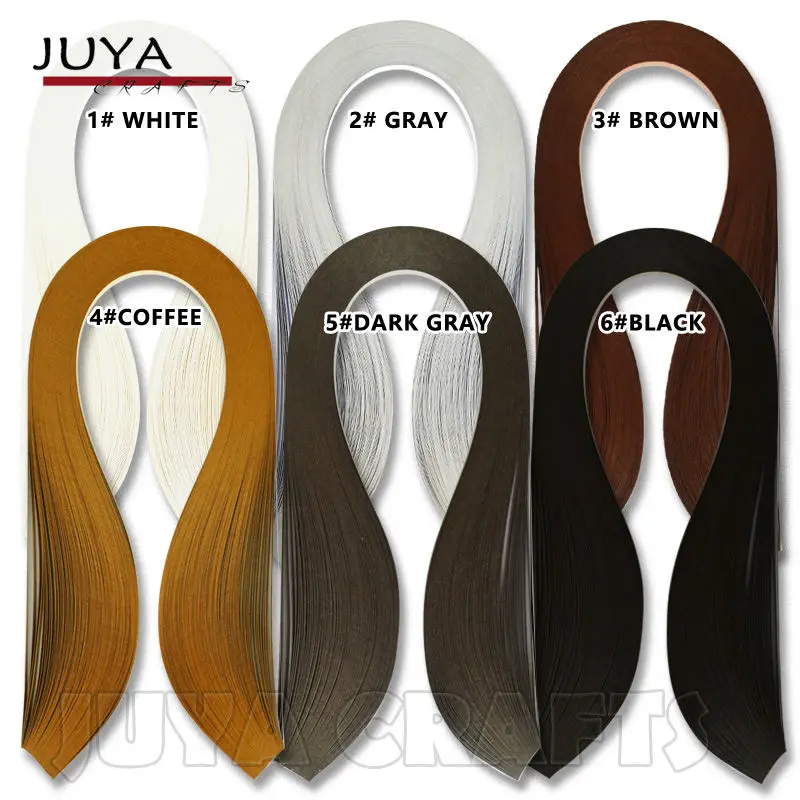 JUYA Paper Quilling Set with 6 Single Colors,390mm Length,3/5/7/10mm
