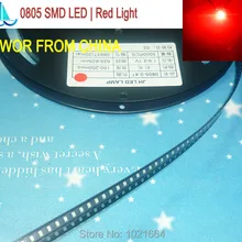 500 шт./лот)(светодиодный | SMD) 0805 SMD светодиодный, красный цвет, светодиод, 0805 3000 шт. в катушке