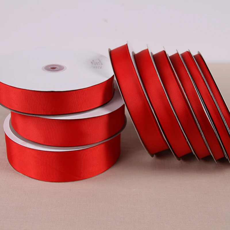 geinne 6mm 50mm wide 100yards/roll red Polyester grosgrain Ribbon