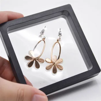 

Fashion ABS Cases Displays Square 3D Albums Floating Frame Holder Black White Coin Box Jewelry Display Show Case For Wedding