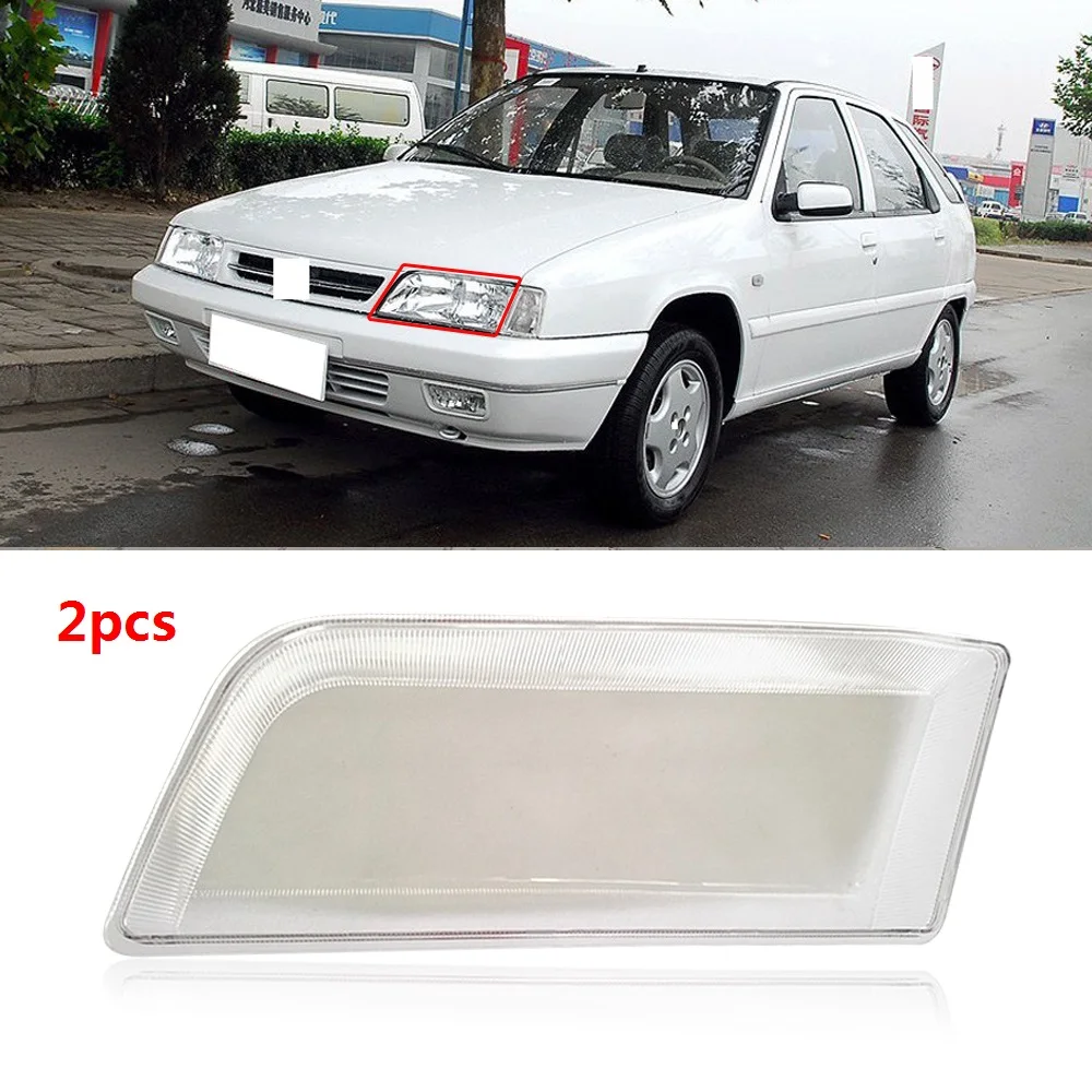 

CAPQX 2PCS For Citroen ZX Hatchback Wagon 988 ETC Front Headlight Headlamp Shade Cover Head Light Lampshade Lampcover Shell