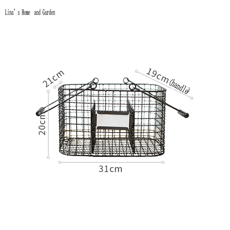 3 compartments handcrafted retro antique wire storage basket (2)