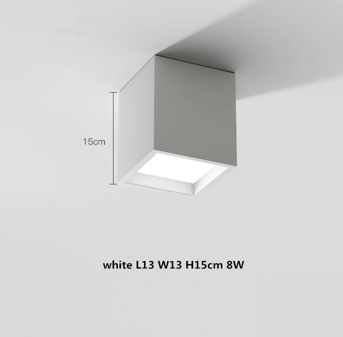 white H15cm Современный DIY комбинированный куб Окрашенный черный/белый металлический светодиодный потолочный светильник для гостиной минимализм потолочное освещение Lamparas светильники - Цвет абажура: white H15cm