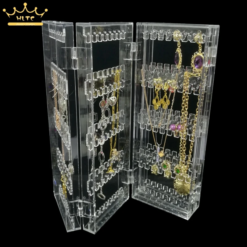 Ясно акриловая подставка-витрина для сережек держатель цепочки и ожерелья кулон коробка для хранения ювелирных изделий сумка Организатор