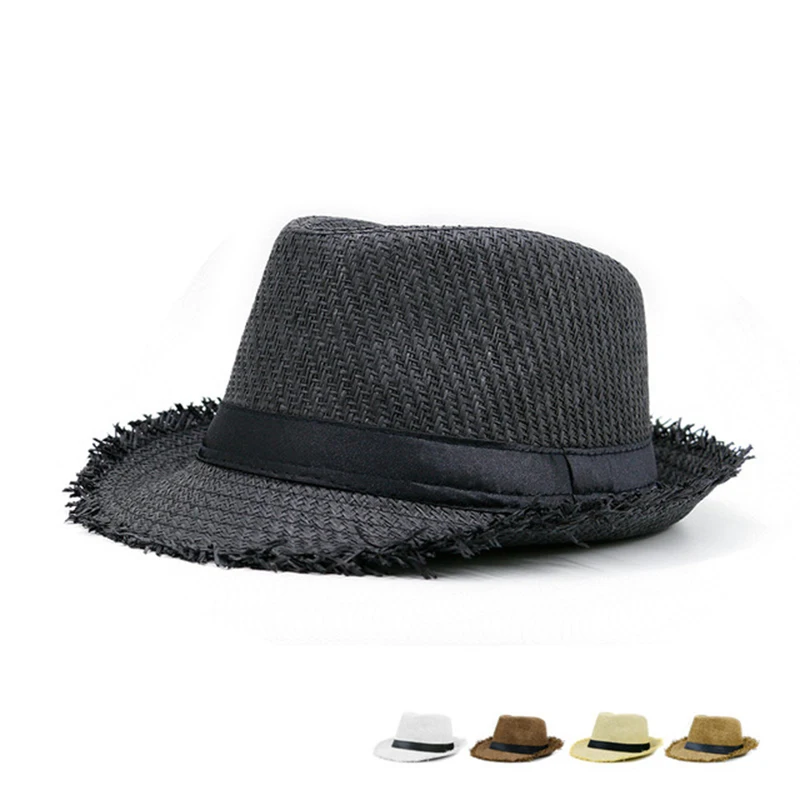 Khaki straw hat men's Panama hat summer style ladies sun hat beach holiday classic male hat sombrero шляпа летняя TYM01