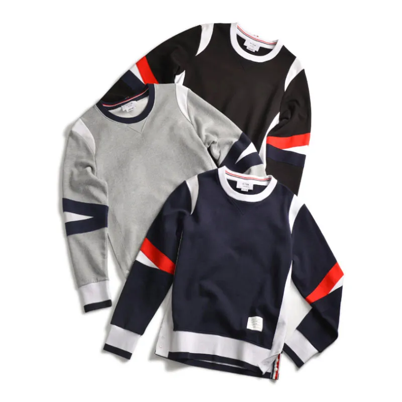 

2019 Fashion TB THOM Brand Hip Hop Spring Clothing Cotton Jacket Women Pullovers Sweatshirts Patchwork Casual Sportswear Coat