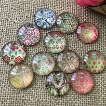 Ретро стиль стеклянная мозаика Ремесла Круглый Стеклянный кабошон бусины с печатным мозаикой для изготовления ювелирных изделий, крафт