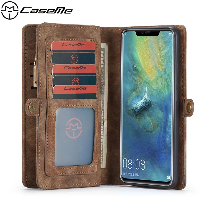 

For Huawei Mate 20 Case Bags Luxury PU Leather Zipper Wallet Card Multifunction Magnetic TPU Back Cover for Huawei Mate 20 Pro