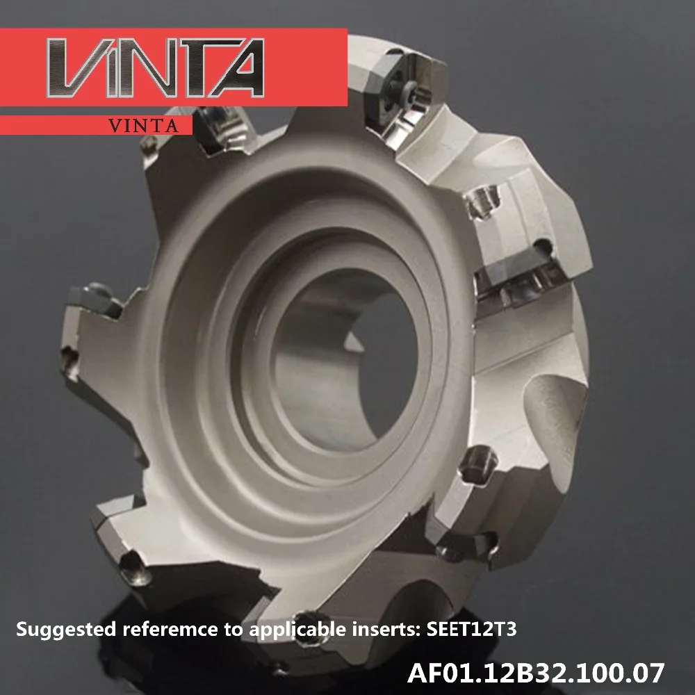 CNC 45 градусов индексируемая головка лица AF01.12C60.250.14 фрезерные инструменты Фрезерный резак соответствующие вставки SEET12T3