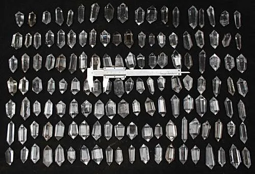 

100Pcs Natural Clear Quartz Crystal Double Terminated Wand Points Healing
