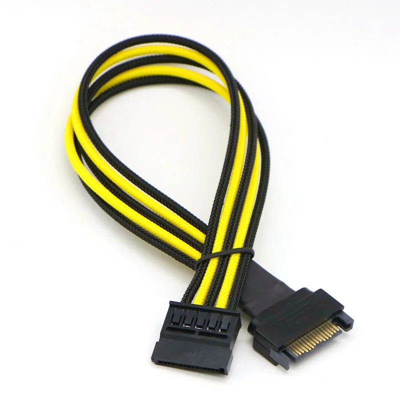 Разноцветные рукава Sata 15pin штекер гнездо удлинитель питания.|Компьютерные кабели