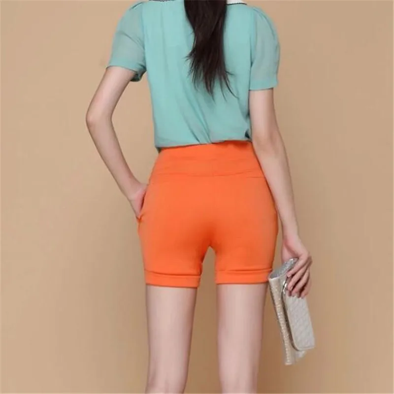 High Top quality summer Shorts Women Candy Color High-Waist Imitate Chiffon Short Solid Boots Shorts Casual Wear Plus Size S-4XL