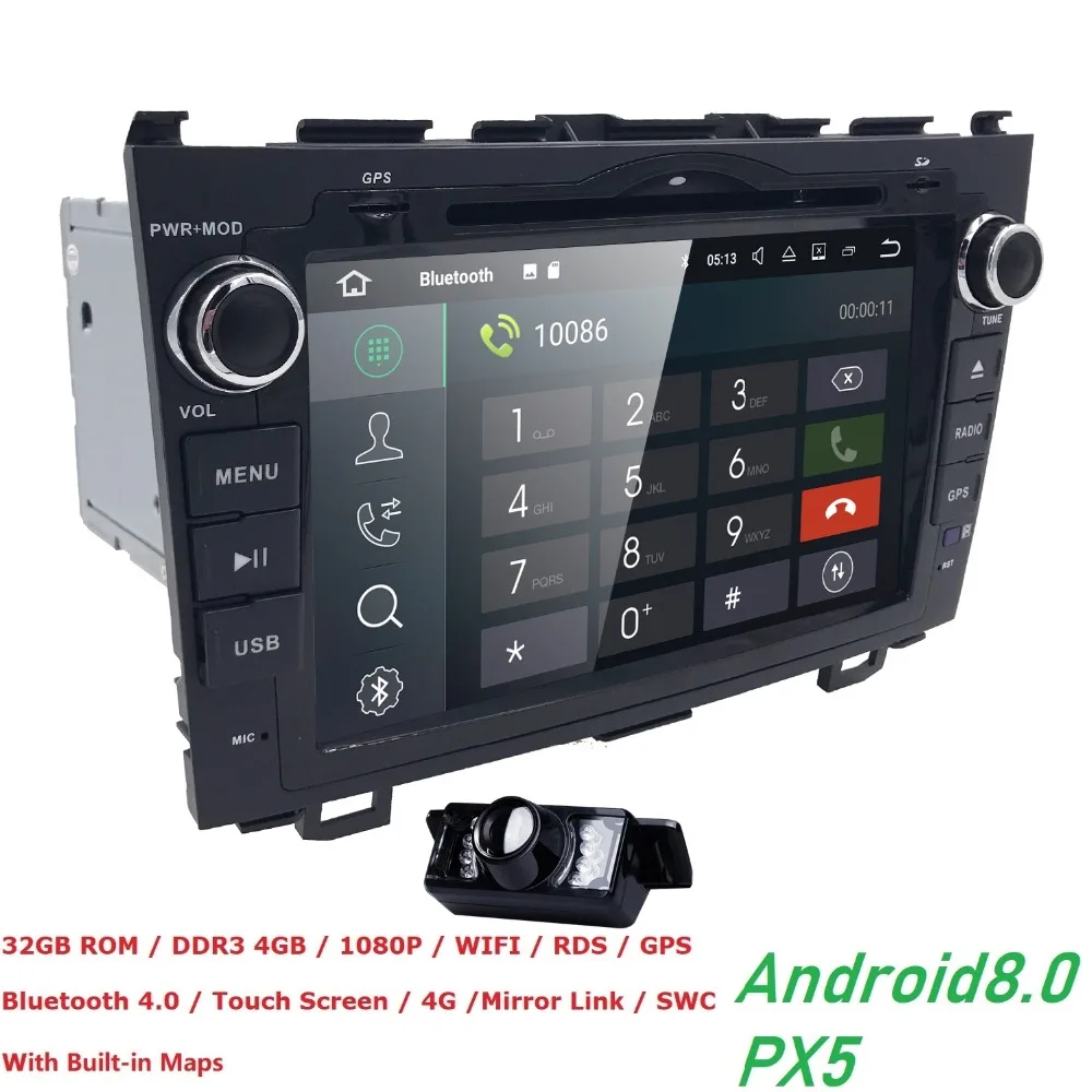 Hizpo Android 8,0 8 дюймов Восьмиядерный автомобильный dvd видео gps для Honda CRV 2006-2011 емкостный экран 1024*600+ 4G wifi+ 4GRAM+ 32GROM