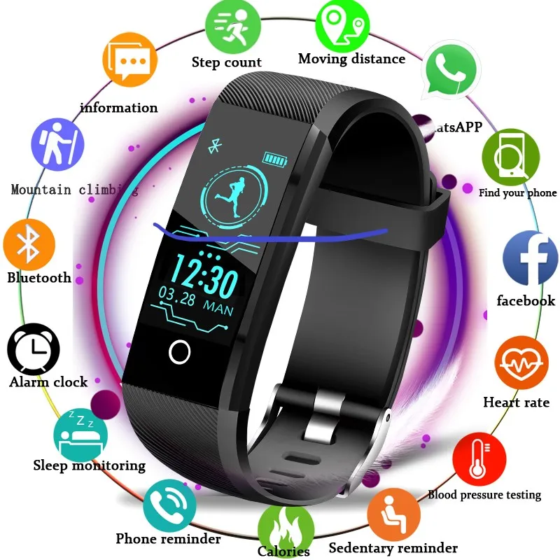 

LIGE New Smart Bracelet Men Women Fitness Tracker Heart Rate Blood Pressure Monitor Smartwatch Sport Watch for ios android +BOX