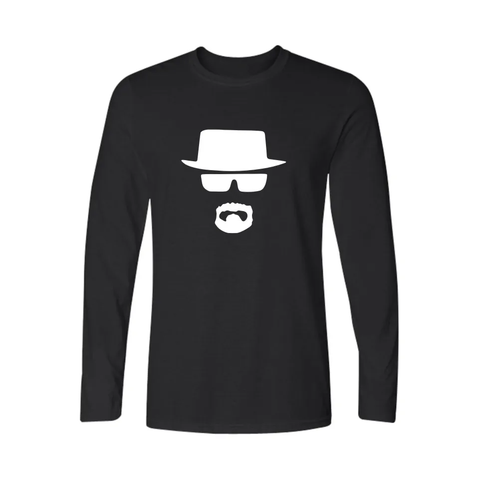 

Walter White in Breaking Bad shirt long sleeve men Autumn Fashion tee shirt men cotton Casual Black tshirt men brand Plus Size