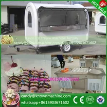 manufacturer recommended mobile food cart long 2.8M +double pans ice rolls machine