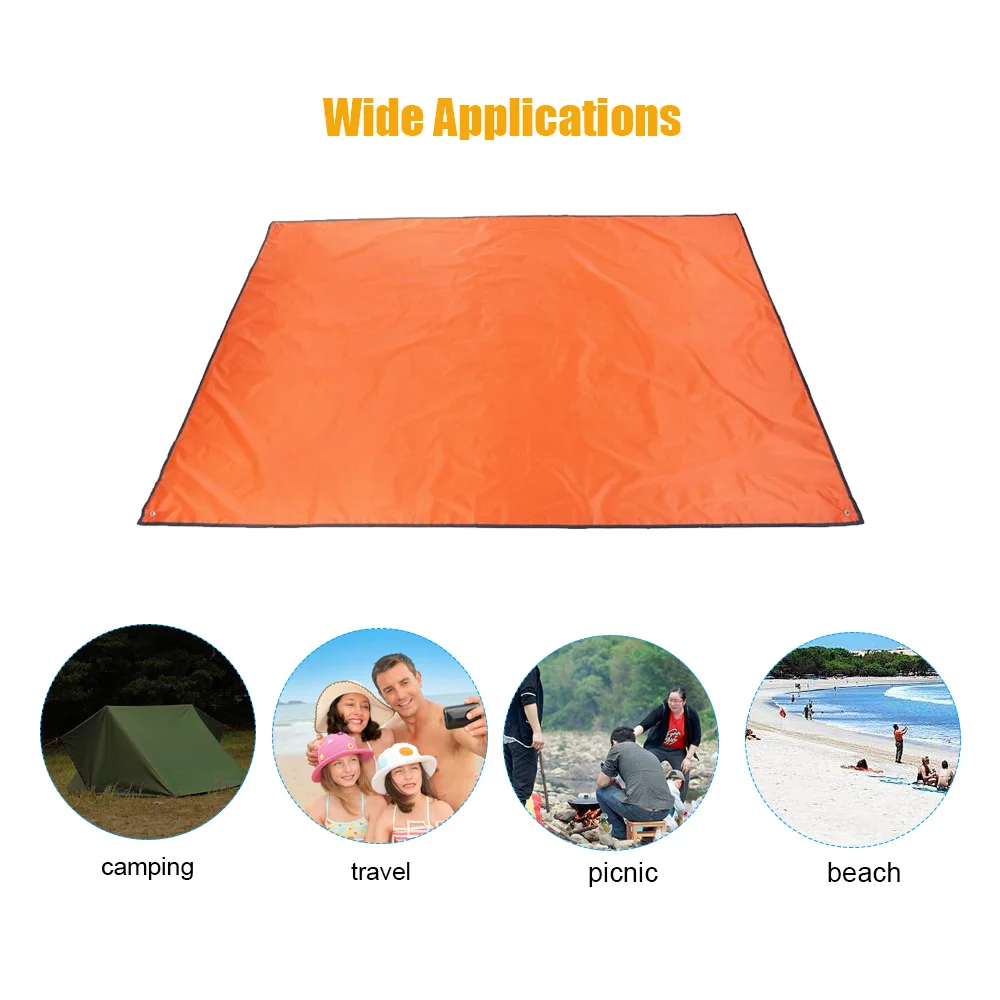 Waterproof Outdoor Camping Mat Beach Picnic Blanket Foldable Ground Cover Pad Floor Tarp Tent Footprint(Green 100*150