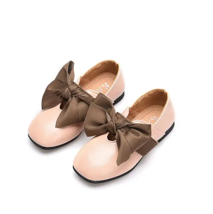 

Spring autumn Toddler girl PU bowknot shoes Girls Flat casual princess Shoes black pink 21-25 18-5 TX07