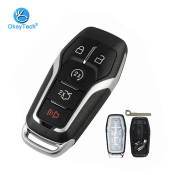 

OkeyTech Smart Key Shell For Ford Fiesta Explorer Focus Max Edge Ranger 5 Button with Uncut Insert Small Blade Car Key Fob Case