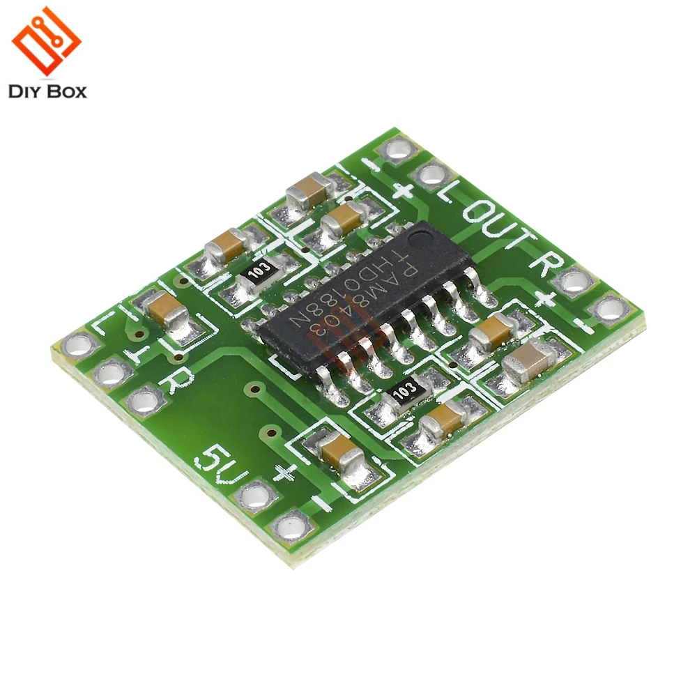 

10PCS PAM8403 Module Super Digital Amplifier board 2 * 3W Class D Digital Amplifier Board 2.5 To 5V USB Power Supply Efficient