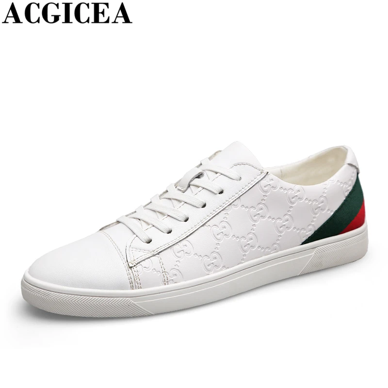 

Italian Design Genuine Leather Men Skateboarding Shoes Lace-Up Breathable Casual Sneakers Fashion Trainers Shoes Men Size 38-44