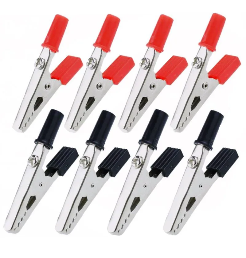 

Insulated Crocodile Clamp Plastic Handle Cable Lead Test Charging Clamp Metal Crocodile Clamp Length 52mm