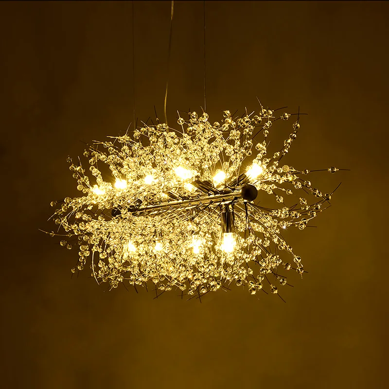 Скандинавские современные минималистичные хрустальные люстры для гостиной, американские креативные Художественные Светодиодные лампы для спальни, светодиодное потолочное освещение
