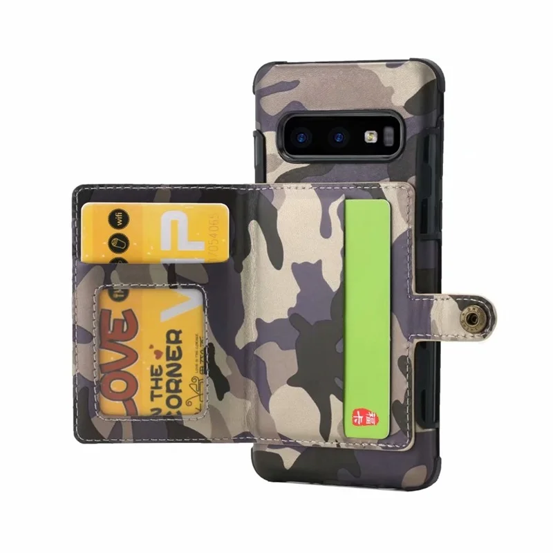 Чехол для samsung Galaxy S10 крышка S10 плюс камуфляж бумажник с отделением для карт и рисунком сумки мягкий чехол для Galaxy S10 lite S10e чехол kimTHmall