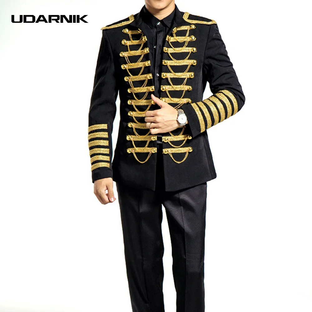 Hussar Jacket Artillery Tunic Military Uniform Drummer Steampunk Black