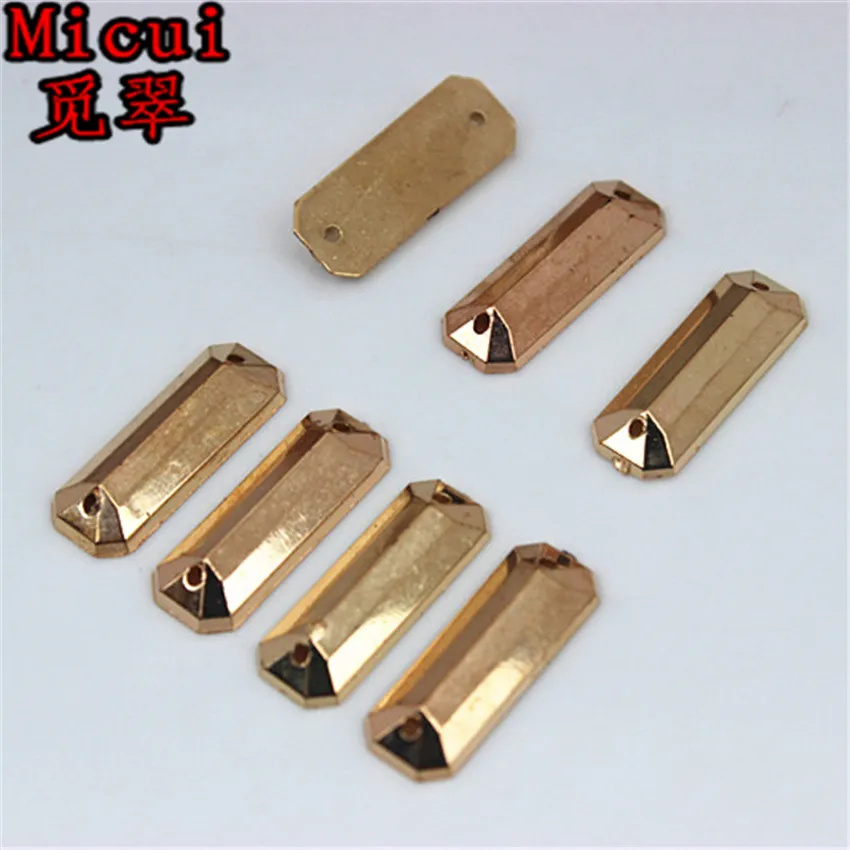 Micui 100 шт 7*19 мм прямоугольные Стразы для нашивки акриловые кристаллические камни Швейные Плоские аппликации для рукоделия Одежда DIY ZZ225