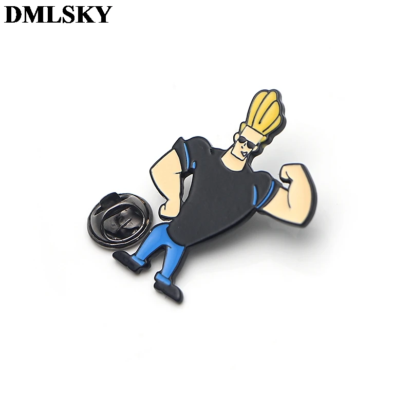 DMLSKY Jonny Bravo, брошь для одежды, металлическая эмалированная булавка для женщин и мужчин, модные броши для рубашки, воротника, значок M3583