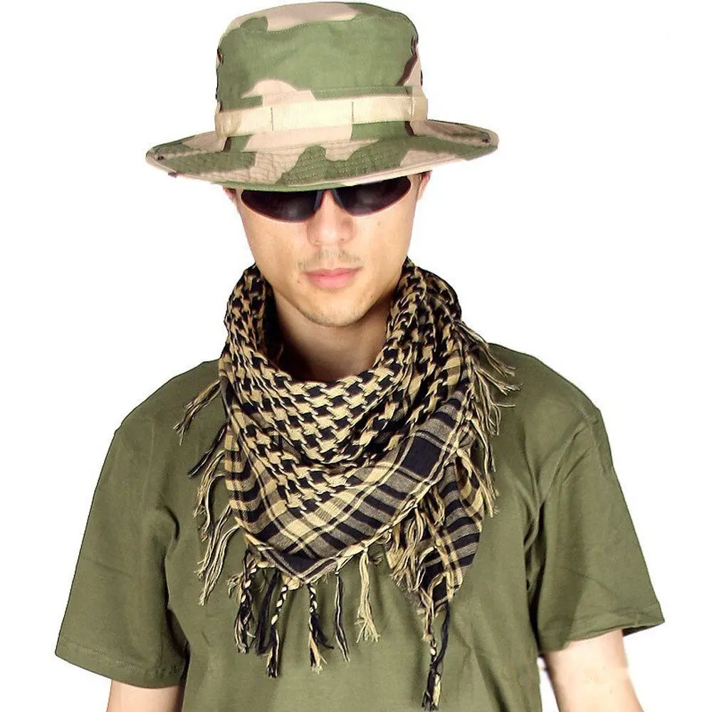 

Arabian Tactical Scarf Military Head Scarf Checkered Fringe Scarves- Thin Type
