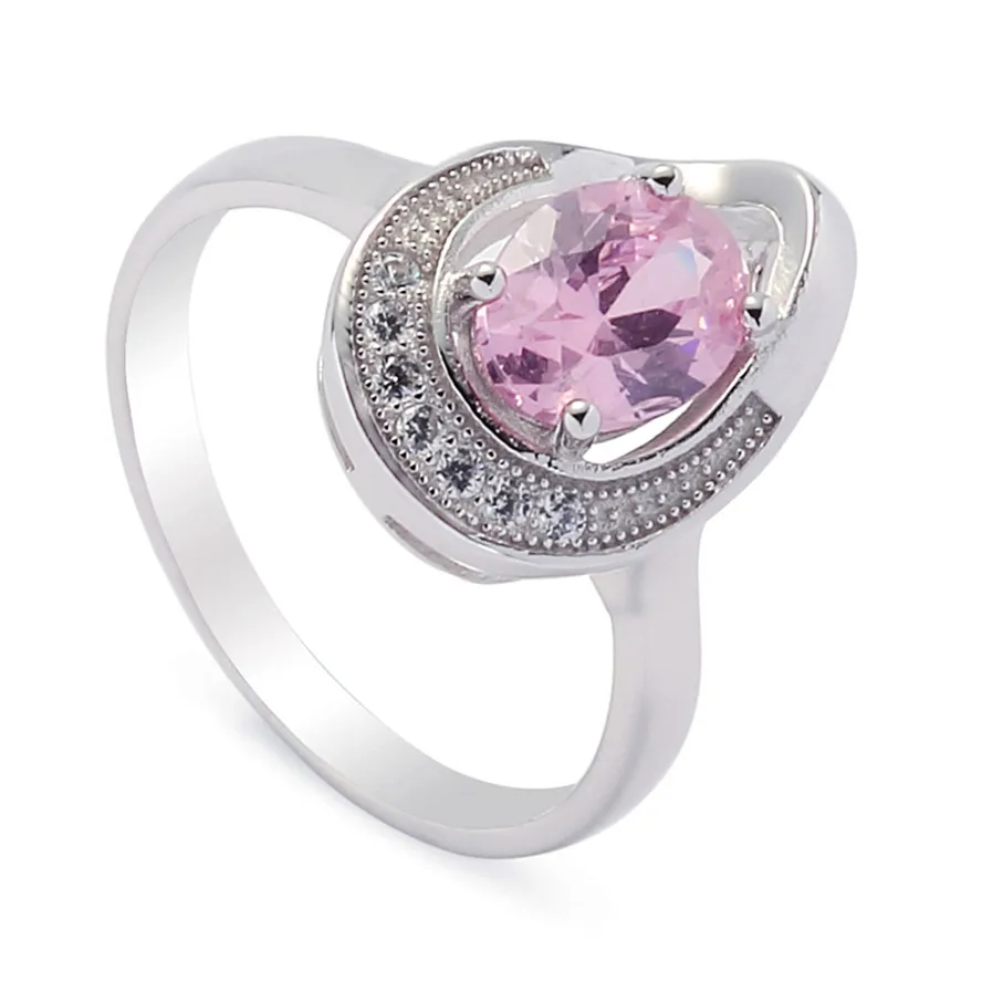 

Eulonvan vintage fashion 925 sterling silver women engagement rings male Pink Cubic Zirconia Explosion models S-3727 size 6 7 8