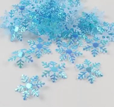 1 пакет конфетти в форме снежинок Рождественская вечеринка стол разбрызгивает украшения белая Рождественская елка украшения свадебные метания конфетти - Цвет: 3cm blue 200pcs