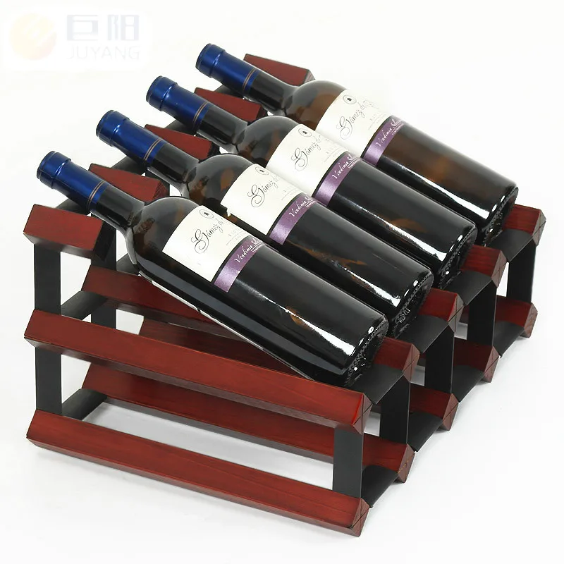 8 Bottles Pure Solid Wood Wine Rack Household Commercial Grape Wine
