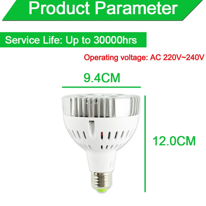 10Pack PAR30 LED Spotlight Bulb 36W E27 Medium Base 45°6000K Home Decor Light US 