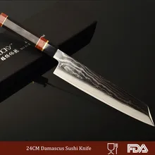 Дамаск Япония кирицуке нож для суши кухня VG10 Дамасская сталь 9,5 ''японский сашими нарезки рыба лосось нож для филеровки 2,1