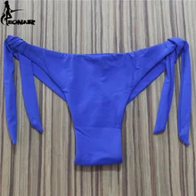 2018 Sexy Solid Thong Bikini Brazilian Cut Swimwear Women Bottom Adjustable Briefs Swimsuit Panties Underwear Thong Bathing Suit