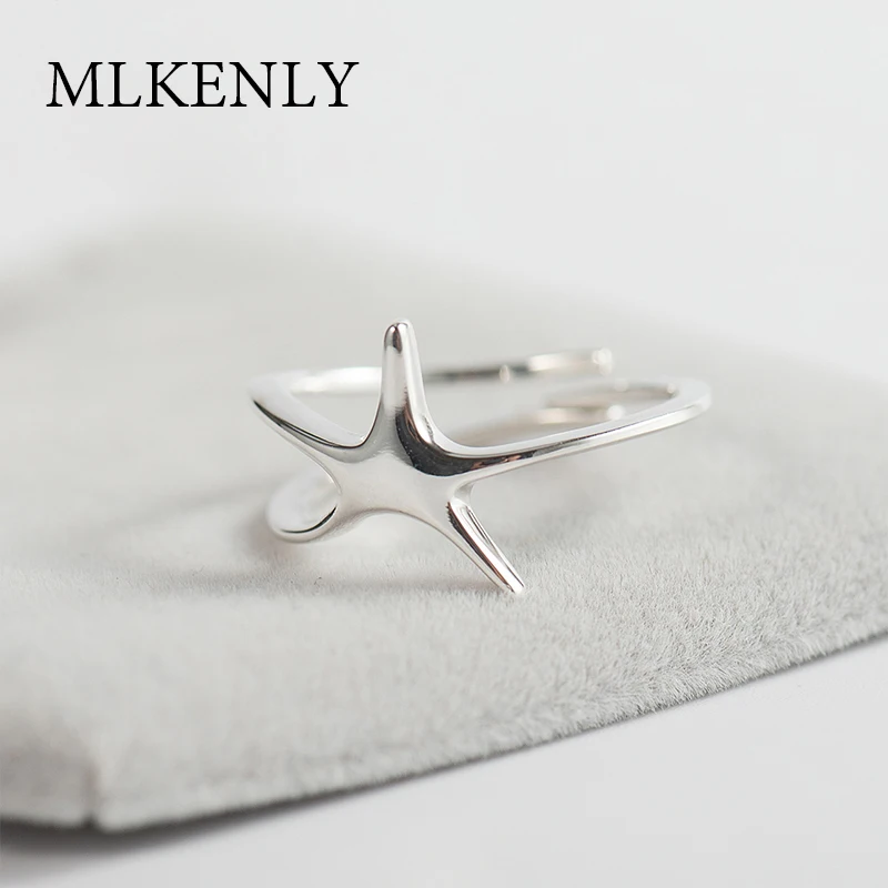 

925 Sterling silver open ring Korean version of the Korean new fashion girls open simple female ring sea star trend fine jewelry