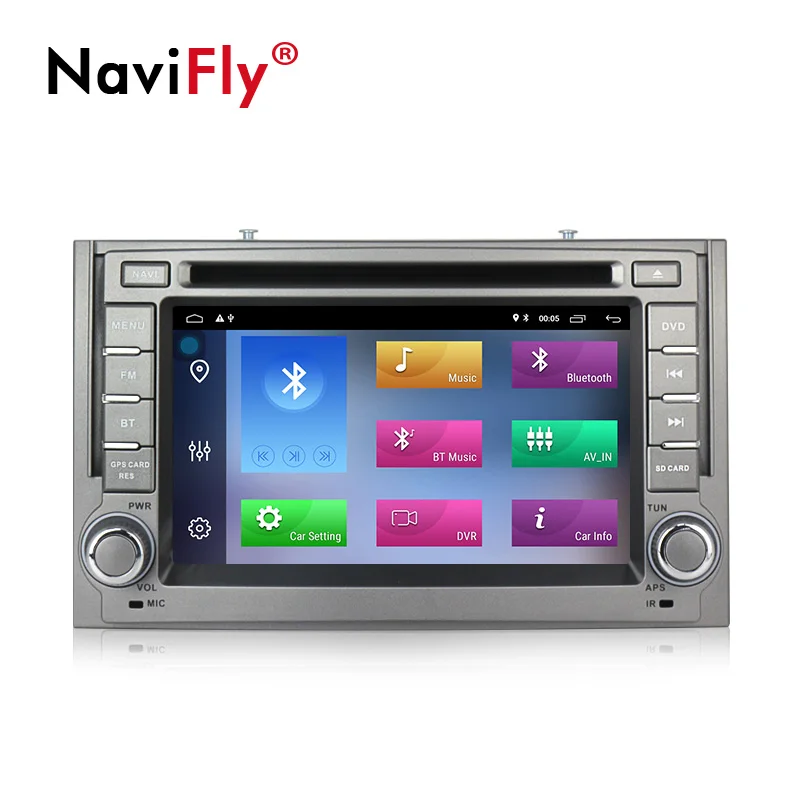 Best NaviFly 2G+32G Android 9.1 Car 2 Din radio dvd gap navigation for Hyundai H1 STAREX Android Car multimedia stereo player WIFI BT 1