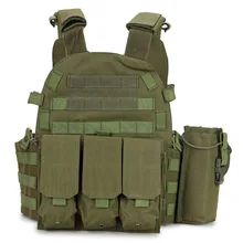 Тактический Molle Plate Carrier страйкбол жилет Пейнтбол боевой тренировочный Жилет Мягкий жилет загар с тройным подсумок Интерком