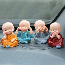Dongzhen Автомобильные украшения будда фигурки "Маленькие монахи" маленький орнамент смола творческие ремесла кукла украшение приборной панели авто аксессуары 4 шт