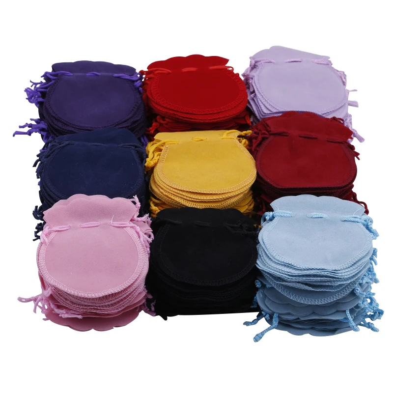 Free Shipping 100PCS  7x8cm Red Velvet Drawstring Pouch Bag/jewelry Bag,christmas/wedding Bag