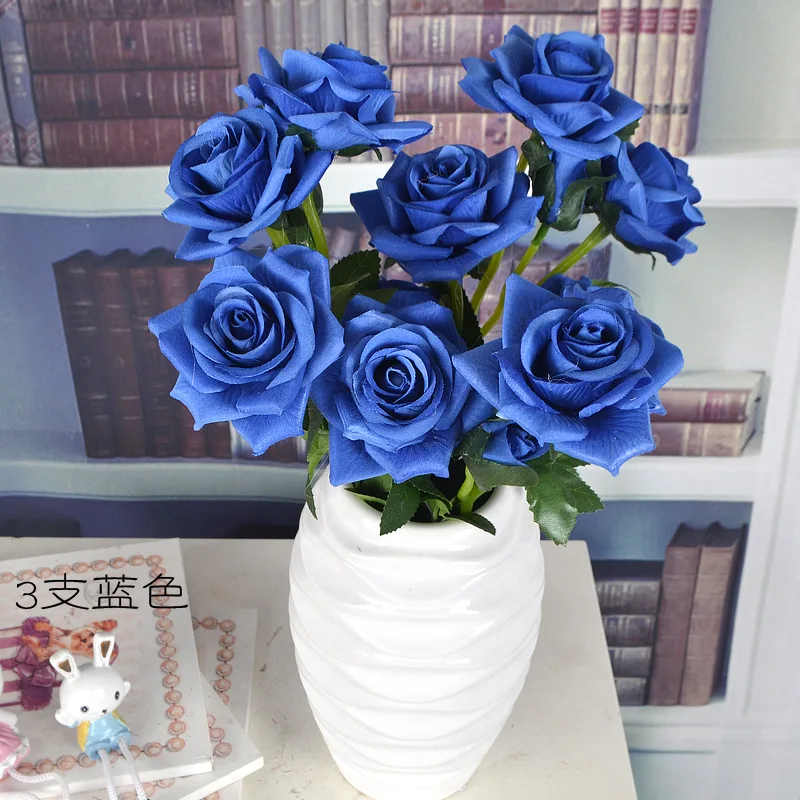 Real Touch Simulation Rose Bouquet Artificial Flowers Home Wedding Decoration Flower Wall DIY Decoration Living Room
