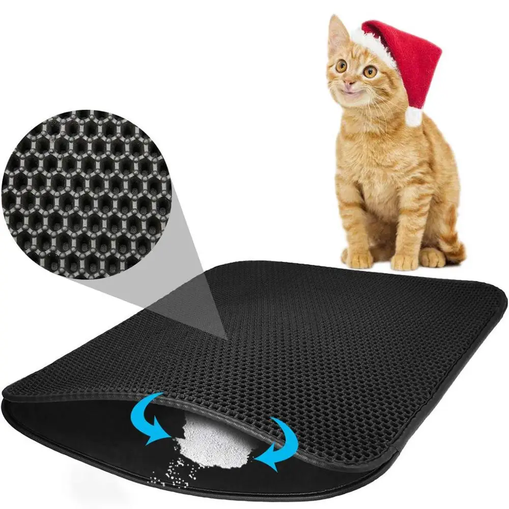

Waterproof Cat Litter Mat EVA Double Layer Cats Sandbox Trapping Pad Bottom Non-slip 5 Colors Small Medium Large Pet Accessories