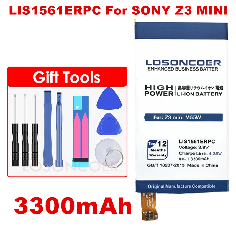 

3300mAh LIS1561ERPC for SONY Xperia Z3 mini Compact Battery M55W D5833 SO-02G D5803 D5833 C4 E5303 E5333 E5363 Battery